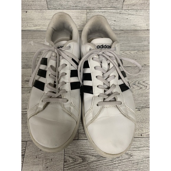 adidas Shoes - Adidas Cloudfoam Advantage Women's White/Black 3 Stripe Shoes Size 8.5